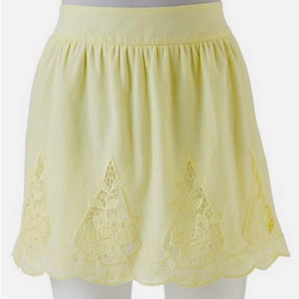 LBK || Yellow Lace Inset Skirt. Sz. XL